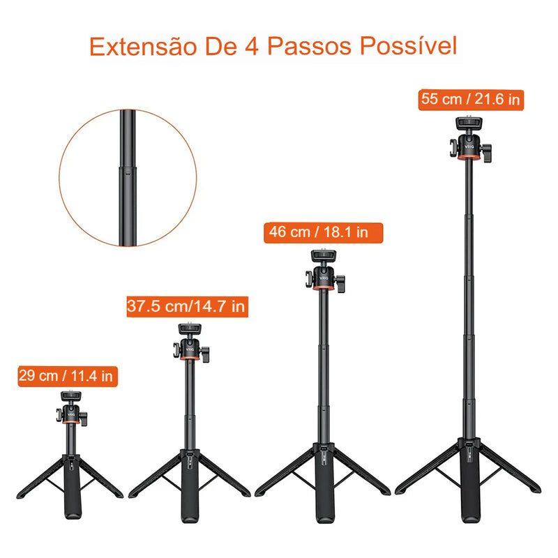 Tripé extensível para Câmera ou Smartphone